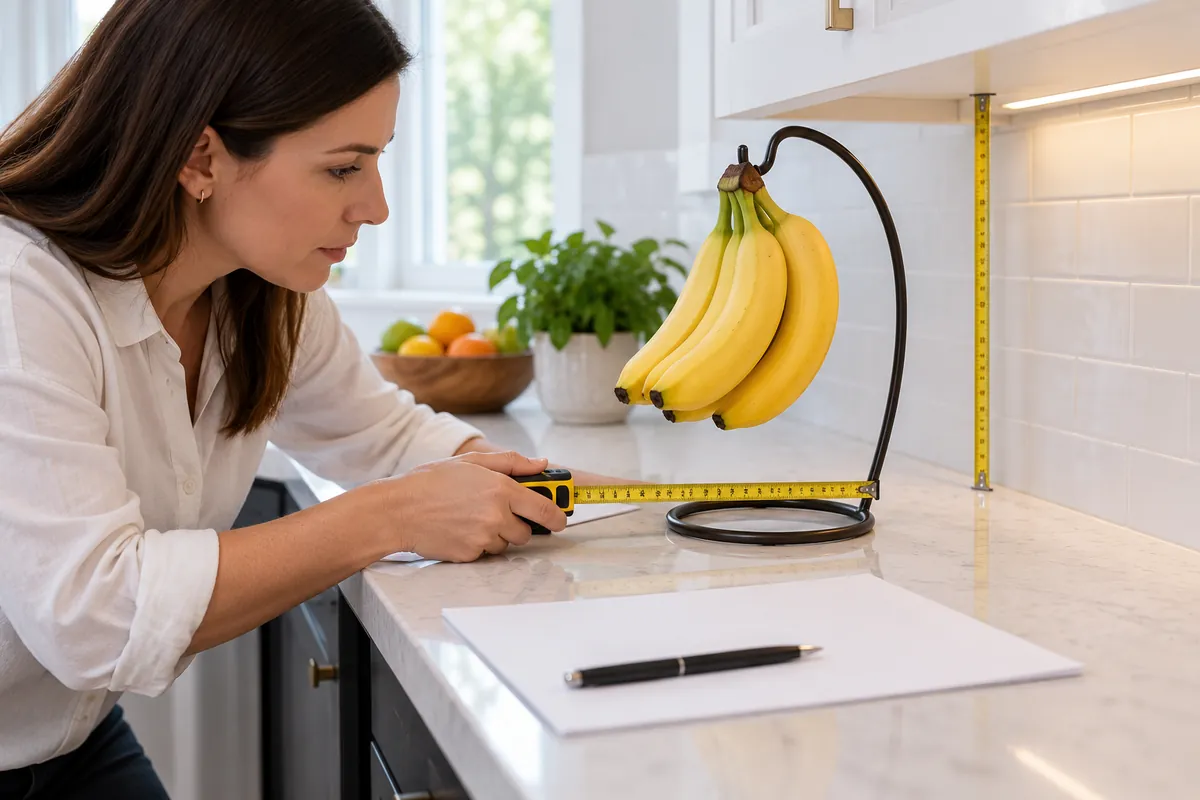 Buyer reviewing the occupied envelope of a generic hanger on a counter