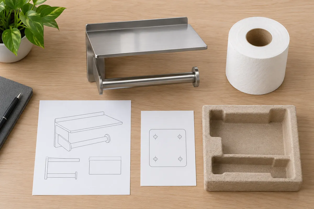 Importer RFQ review with generic holder, blank drawing and mounting pattern card