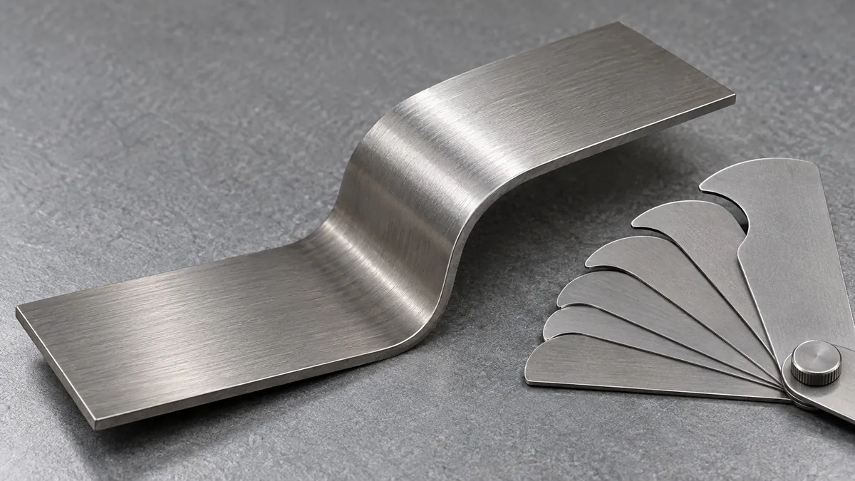Inside bend radius and surface condition checked on a stainless formed sample