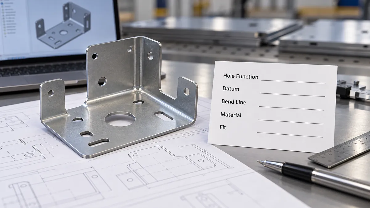 Buyer checklist for hole function datum bend line material and sample measurement