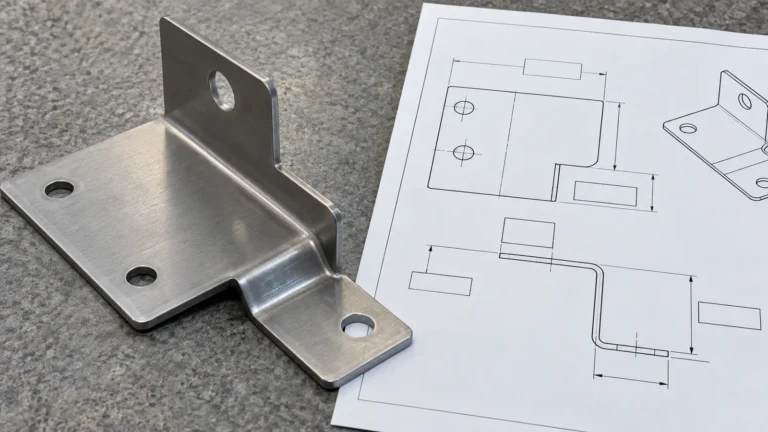 Sheet-metal mounting plate hole position reviewed relative to a formed bend